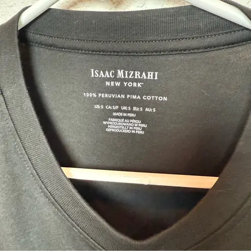 Isaac Mizrahi Black Short Sleeve Tee Essential Crew Neck