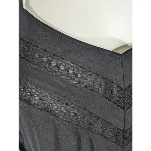 EXPRESS  V-Neck Camisole Top Lace Trim Spaghetti Straps Black‎ Size Small