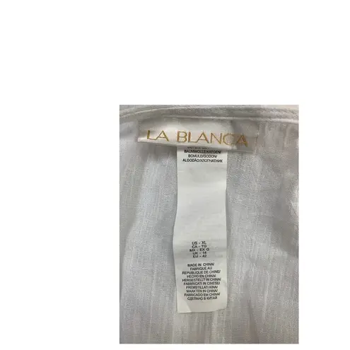 La Blanca Women's White Cotton Cardigan - Size XL