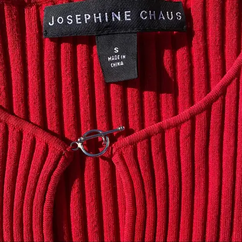 Josephine Chaus Y2K wide ribbed toggle clasp sweater