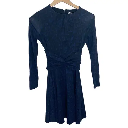 Whistles Celestine Animal Print Jersey Twist at Waist Dress size 4 Black