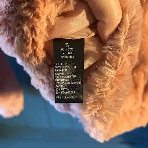 Ambiance Outerwear Pink Fluffy Jacket, Size Small