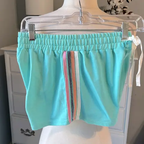 Pink Rose Knit Cotton Shorts  Drawstring Elastic Waist New Aquamarine Mint Green