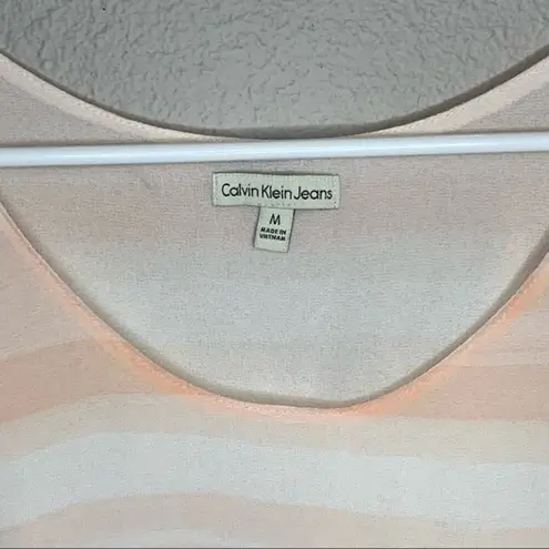 Calvin Klein Jeans pastel pink striped tank top women’s size medium