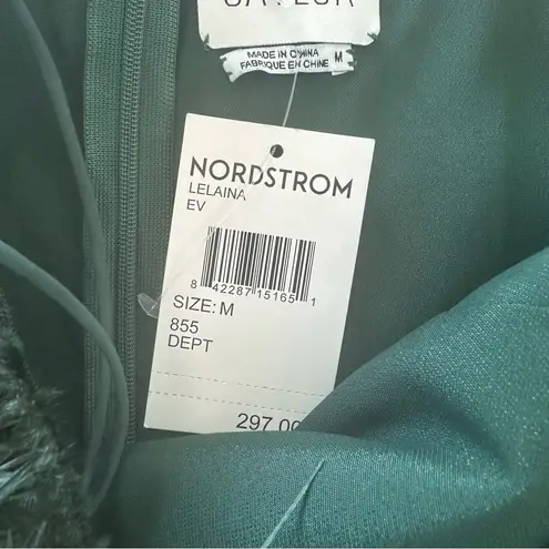 Saylor Lelaina Strapless Feather Trim Jumpsuit Size M Holiday Festive NWT