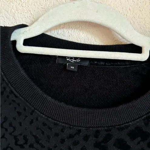 Rails Marlo Zipper Sided Pullover Sweatshirt in Black Flocked Cobra XS - Image 3