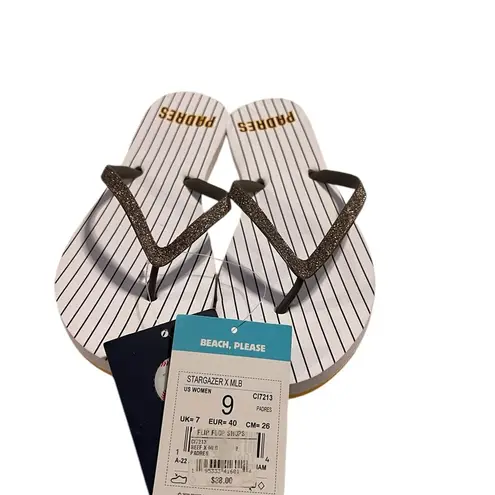 REEF NWT Women’s Cushion Stargazer Flip Flop Glitter San Diego Padres Size 9