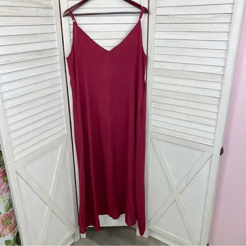 Zanzea Maxi Slip Dress Maroon Red 12 Sleeveless