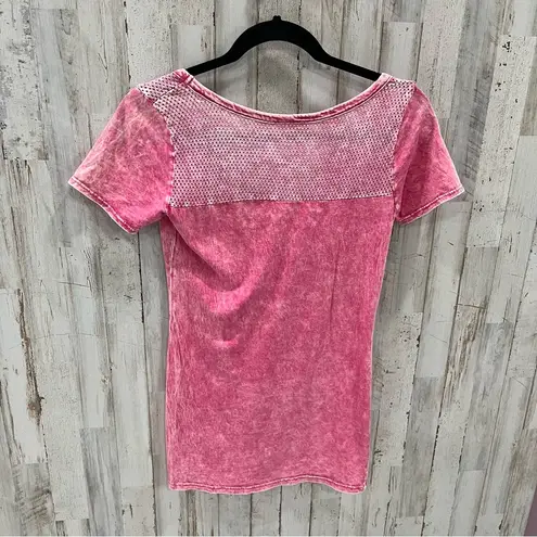 Daytrip  Buckle Pink Y2K Embellished Tshirt VNeck Revolution Spirit Stonewash