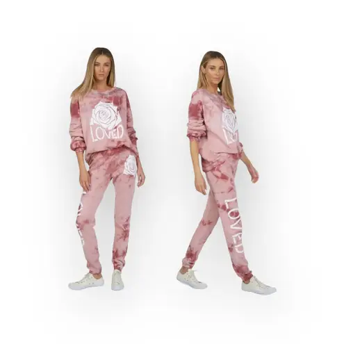 Lauren Moshi ⚘ Gia Loved Super Softest Sweatpants ⚘ Pink Rosewater Tie Dye ⚘ M