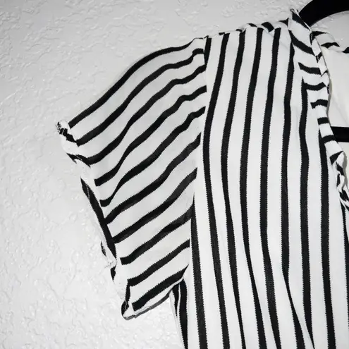 Bardot New Black & White Adie Stripe Midi Wrap Dress Size Small