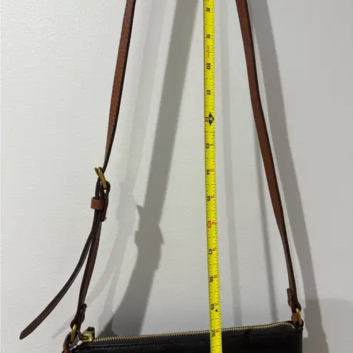 Fossil Fiona Striped Crossbody Bag Purse Handbag Black White Brown With Key N Black