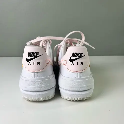 Nike  Air Force 1 Platform Leather Sneakers 8 White Pearl Pink Opti Yellow