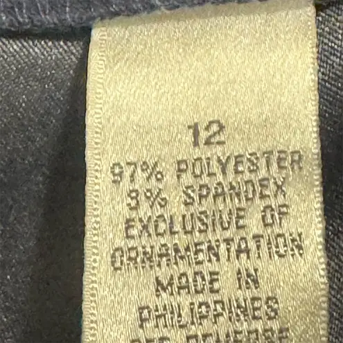 Fashion Bug Vintage Y2K Navy Blue Pant Suit Set Jacket & Trousers Stretch Sz 12