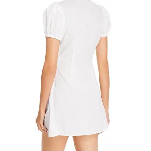 We Wore What Revolve Elle Buttoned Placket Lightweight Mini Dress White M