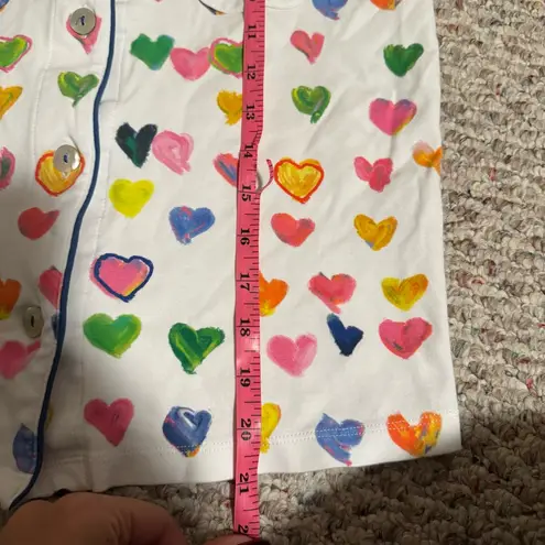 Roller Rabbit Kerri Rosenthal Tiny Drops of Love Hearts Polo Pajamas Size Small