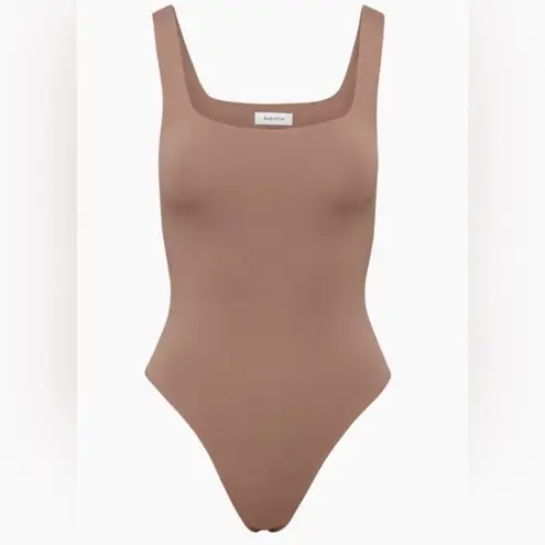 Babaton Aritzia Women’s Contour Tank Dark Tan Square Neck Bodysuit XS NWOT
