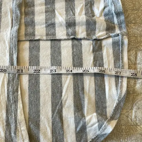 Always Me Grey & White High Low Striped Long Sleeve Top Small