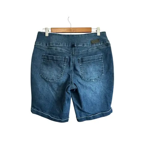 Natural Reflections Women Denim Shorts Comfort Stretch Elastic Waist Blue Size S