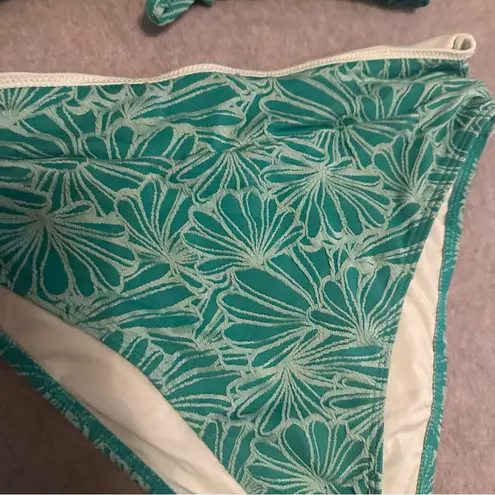 Cupshe NWT  Bikini High Waisted Scalloped V Neck Mint Green size M