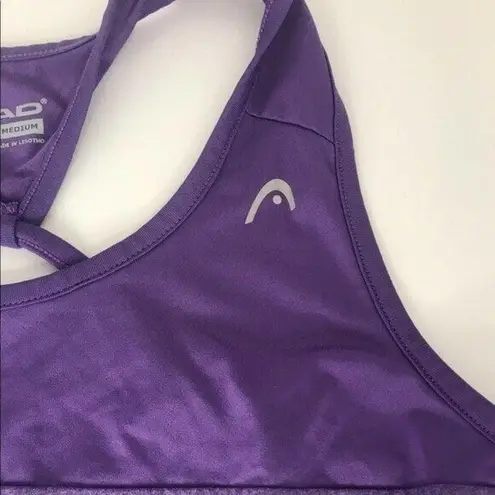 Head Open Back Spaghetti Strap Purple Gym Workout Yoga Tank Top Size M