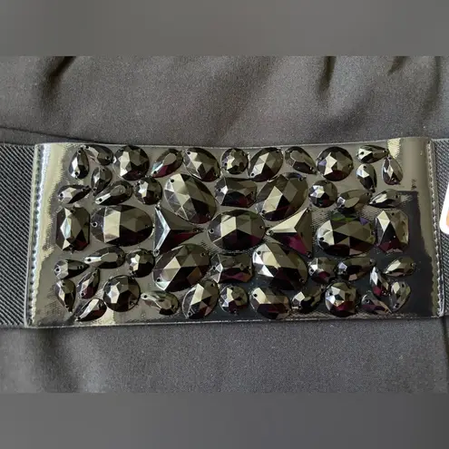 NWT! Nue by Shani Black Dress with Belt and Puff Sleeves built in shapewear Size 12