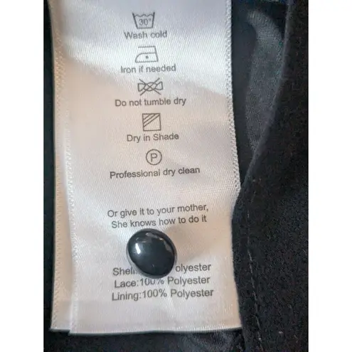 Zink London Black Lace Maxi High Low Dress Cocktail Evening Goth Glam L Size L