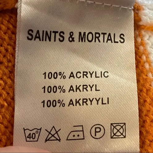 Saints & Mortals patriotic flag sweater size small Blue