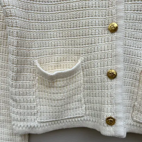 Tuckernuck Hyacinth House Woven Maybourne Cardigan Sweater Cream Ivory XXL White