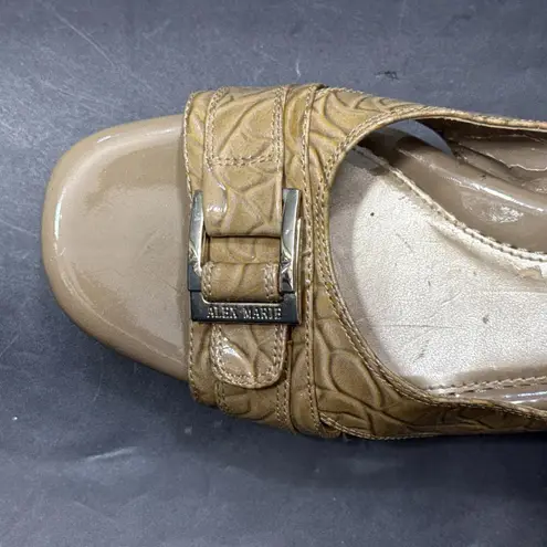 Alex Marie Hashleigh Metallic Mesh Jeweled Taupe/Silver Dress Shoes Size 10 M