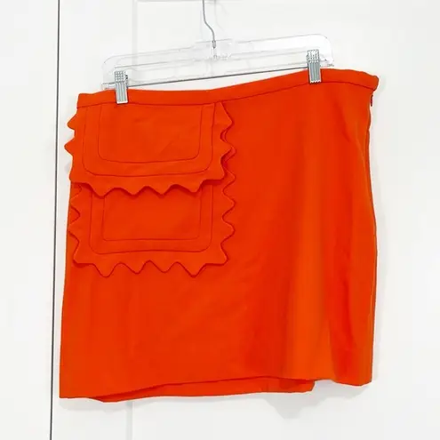 Victoria Beckham XL Orange Mini Skirt with Pocket