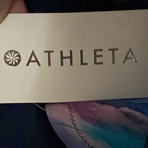 Athleta NWT  PADDLE-BOARD SUIT WO SIZE LARGE NAVY MULTICOLOR SWIRLS ZIPFRONT NEW - Image 2