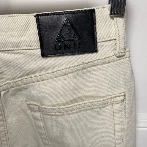 Unif High Rise Straight Leg 5-Pocket Jeans in Ivory Neutral Size 26