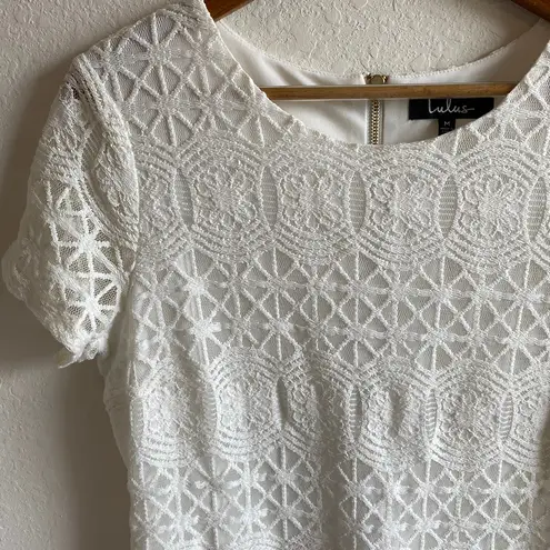 Love you for eternity white lace shift dress hotsell
