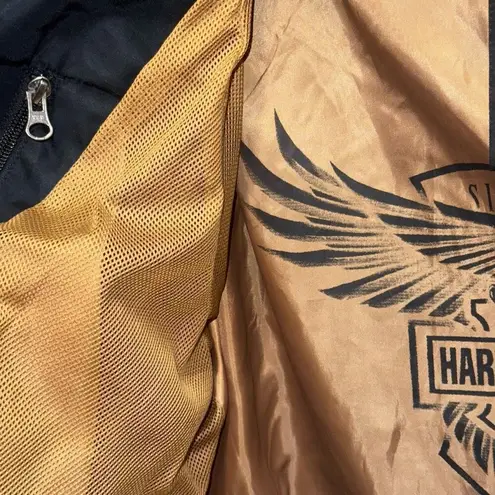 HARLEY DAVIDSON 115th Anniversary Motorcycle Riding Bomber Jacket Women's Large Blue Size XL