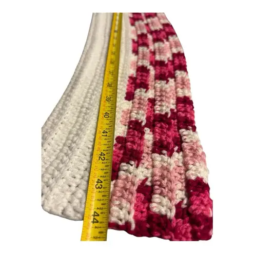 Handmade Crochet Hat & Scarf Set Cozy & Stylish. Brand new white, pink and red