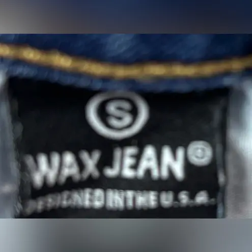 Wax Jean S Raw Hem Distressed Blue Denim Mini Skirt