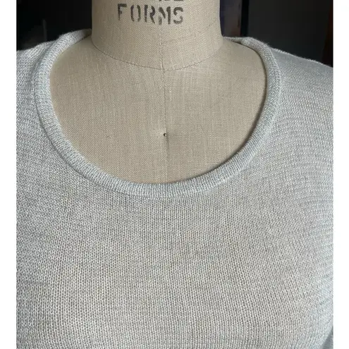 Joah Brown Long Sleeve Scoop Neck Gray Knit Top Size S/M Small Medium