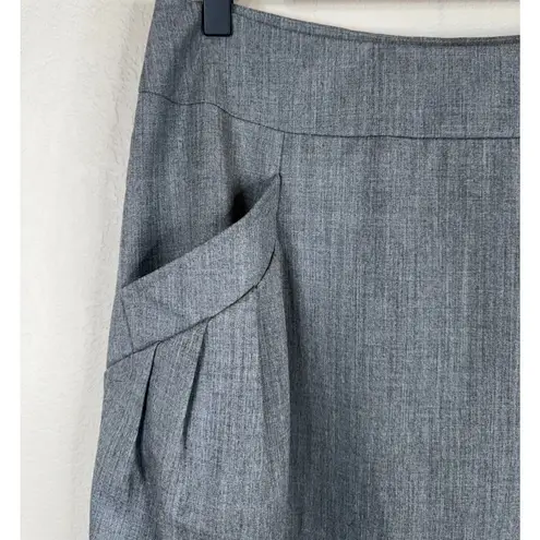 Lafayette 148  Women's Pleated Pockets Skirt A-Line Side Zipper Gray Size 4