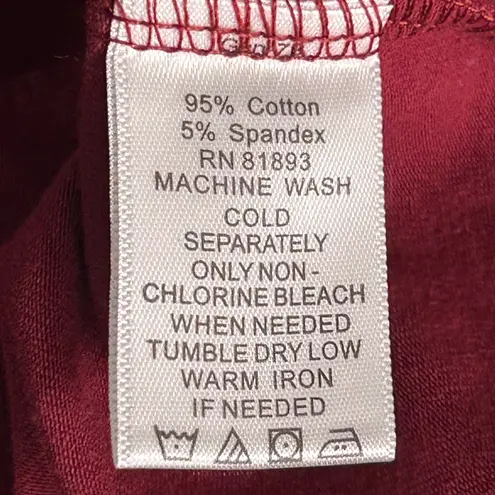 Denim And Co Womens Tunic Blouse Size L Wine Fall Modern Twist Classic Silhoutte Red Size L