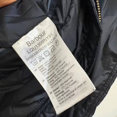 Barbour Coat Orchy Hooded Quilted Navy Winter Puffer Coat Women’s Plus Size 1X