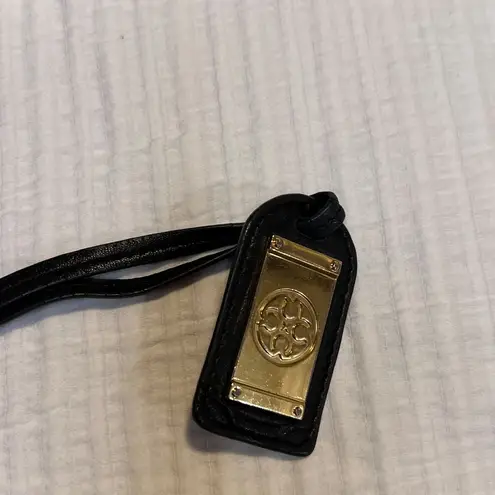 Carlisle Black & White Patent Leather Clutch w/Gold Hardware and Buckle Detail Black