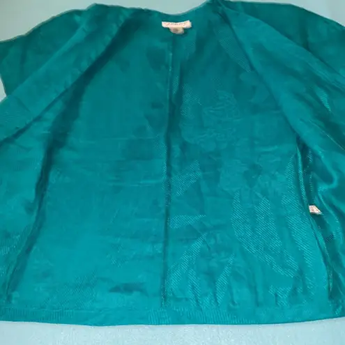 GENNY S.p.a linen button up short sleeve blouse turquoise Made in Italy size 8 Blue