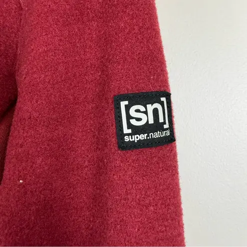 super.natural Women's Size Small Mountain Zip Merino Jacket Pomegranate Red