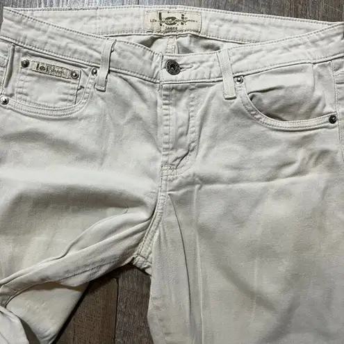 2000s Y2k L.e.i. Cream Khaki Mid Rise Flare Pants Jeans Womens Size 9 Tan