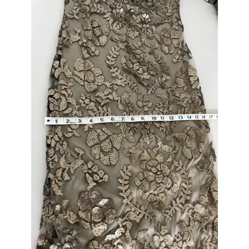 Tadashi Shoji Lace Gold Sequin Mother of the Bride Formal Gown Long Maxi Dress 6 - Image 7