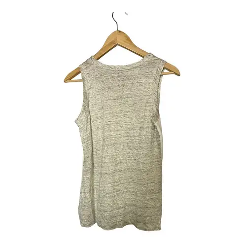 Ecru Tank Top SMALL Heather Gray White Scoop Neck Casual Modern Minimalist Chic