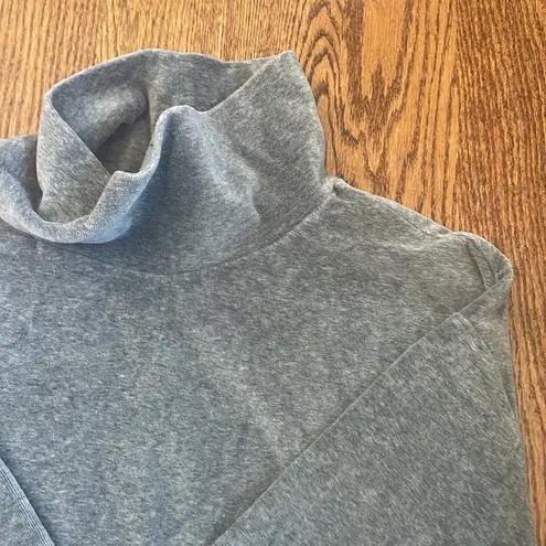 Banana Republic  Gray Velour Mock Neck Pullover Sweater Sweatshirt Sz Small Cozy