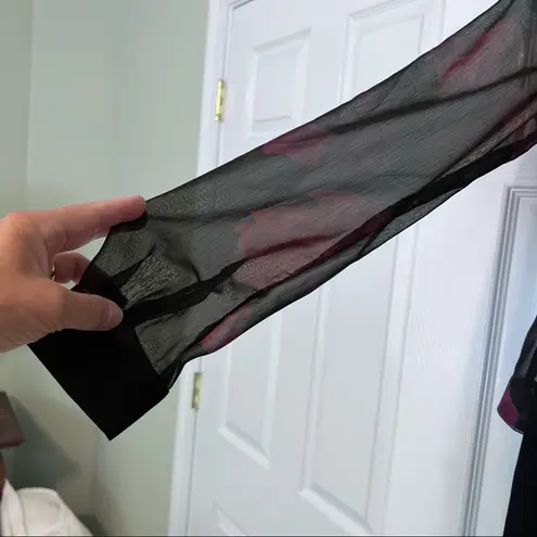 Formal cocktail wrap dress black and burgundy wedding size 6