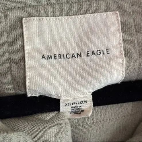 American Eagle  Tan Henley Sweatshirt Oversized Sz XS